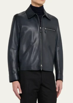 BerlutiMen's Full-Zip Leather Jacket