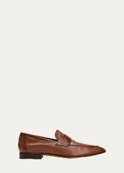 BerlutiMen's Lorenzo Kangaroo Leather Loafers