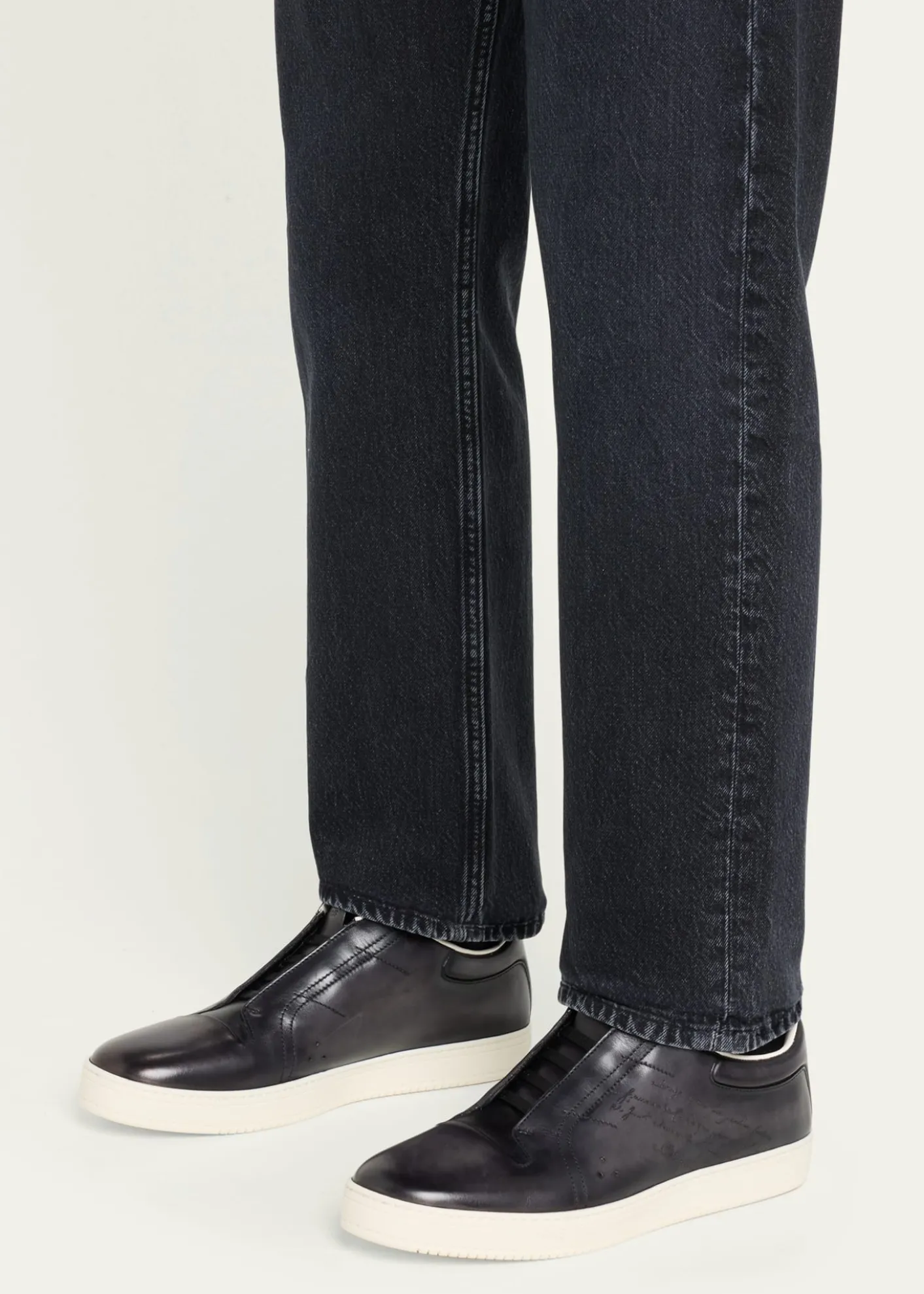 BerlutiMen's Playtime Scritto Leather Slip-On Sneakers