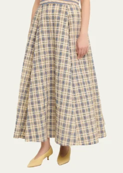 BERNADETTEKennedy Check Seersucker Midi Skirt