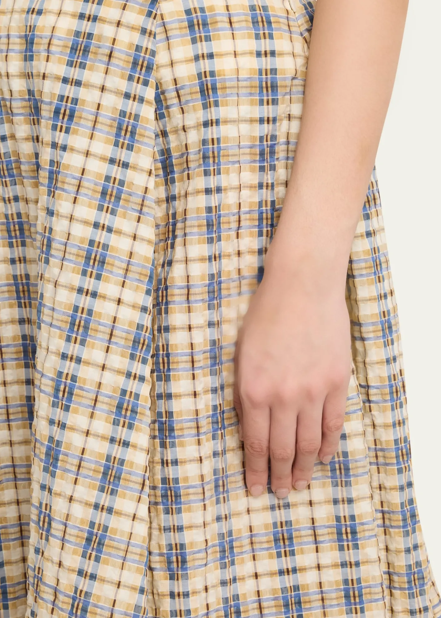 BERNADETTEKennedy Check Seersucker Midi Skirt