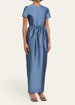 BERNADETTELexi Floral Satin Empire-Waist Column Maxi Dress
