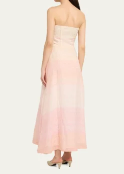 BERNADETTEOdette Strapless Threaded Silk Midi Dress