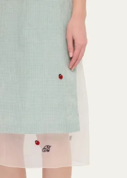 BERNADETTERachel Ladybug Embellished Layered Midi Slip Dress