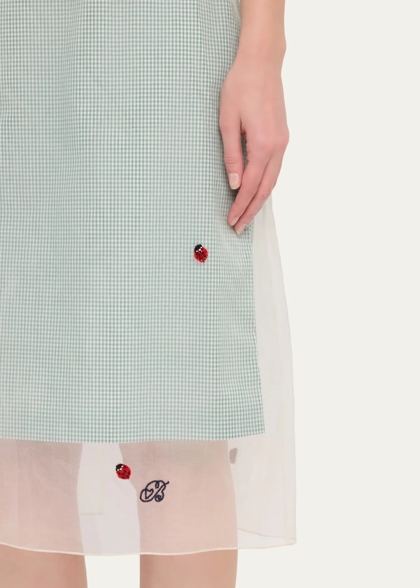 BERNADETTERachel Ladybug Embellished Layered Midi Slip Dress