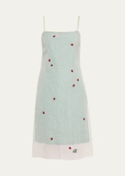 BERNADETTERachel Ladybug Embellished Layered Midi Slip Dress