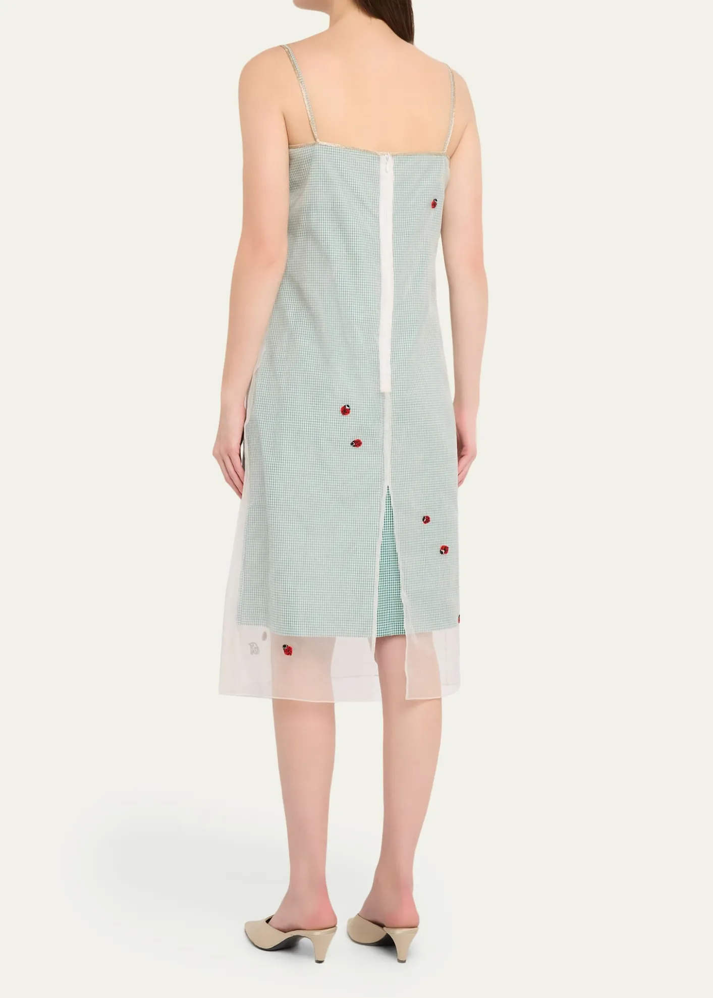 BERNADETTERachel Ladybug Embellished Layered Midi Slip Dress