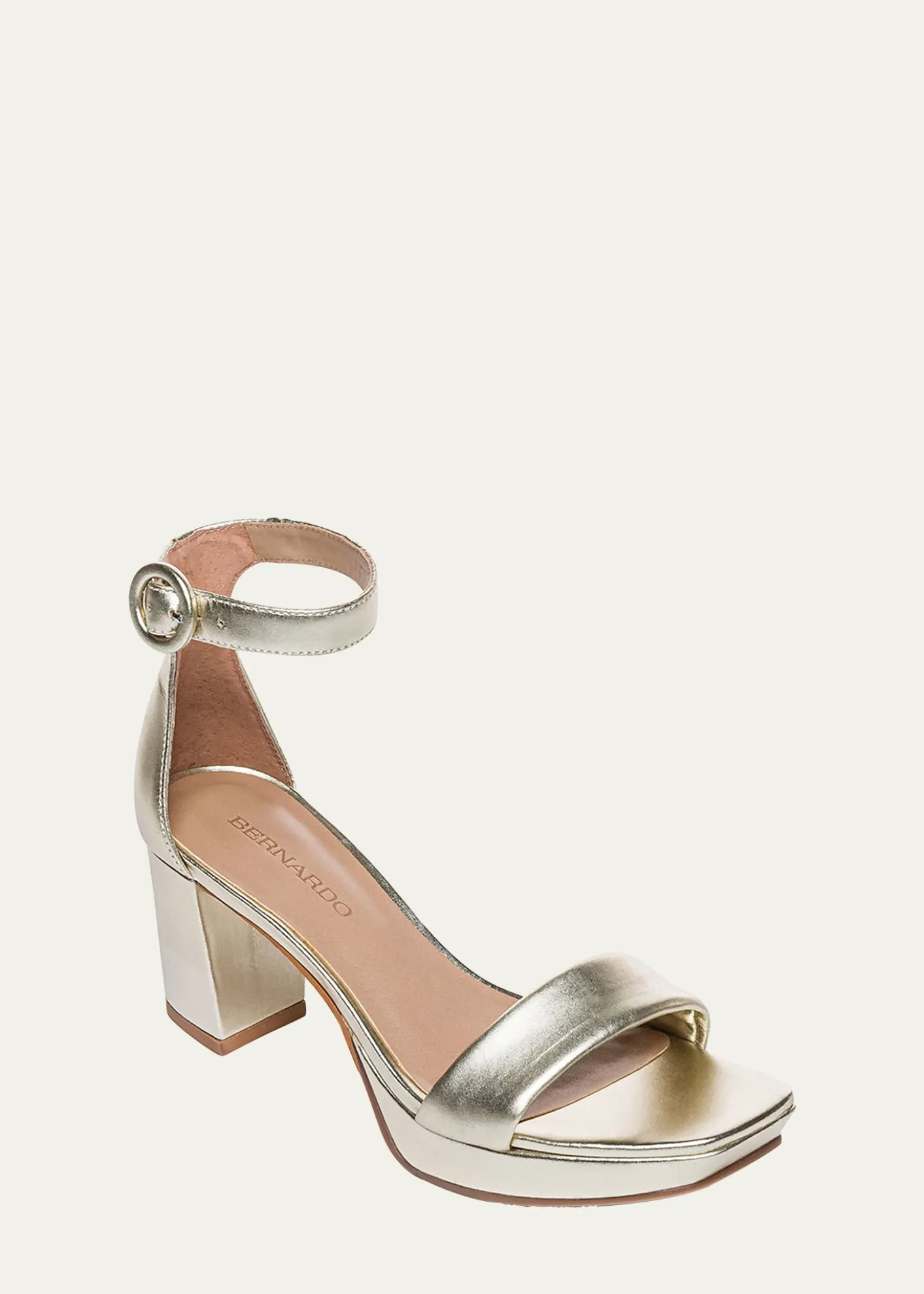 BernardoCarla Metallic Ankle-Strap Sandals