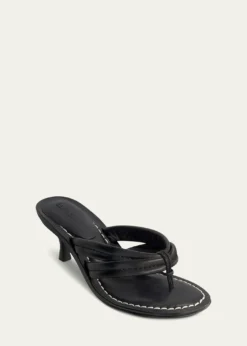 Bernardo 1946Miami Kitten-Heel Leather Mule Sandals