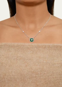 Bhansali18K White Gold 10mm Cushion-Cut Fusion Necklace with Diamonds