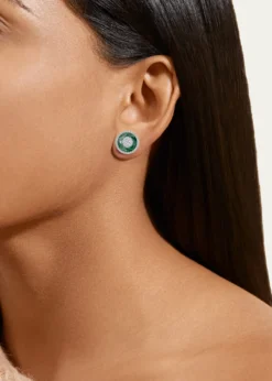 Bhansali18K White Gold 10mm Halo Fusion Stud Earrings with Diamonds