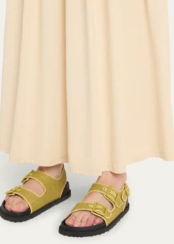 1774 BirkenstockMilano Raffia Dual-Buckle Slingback Sandals