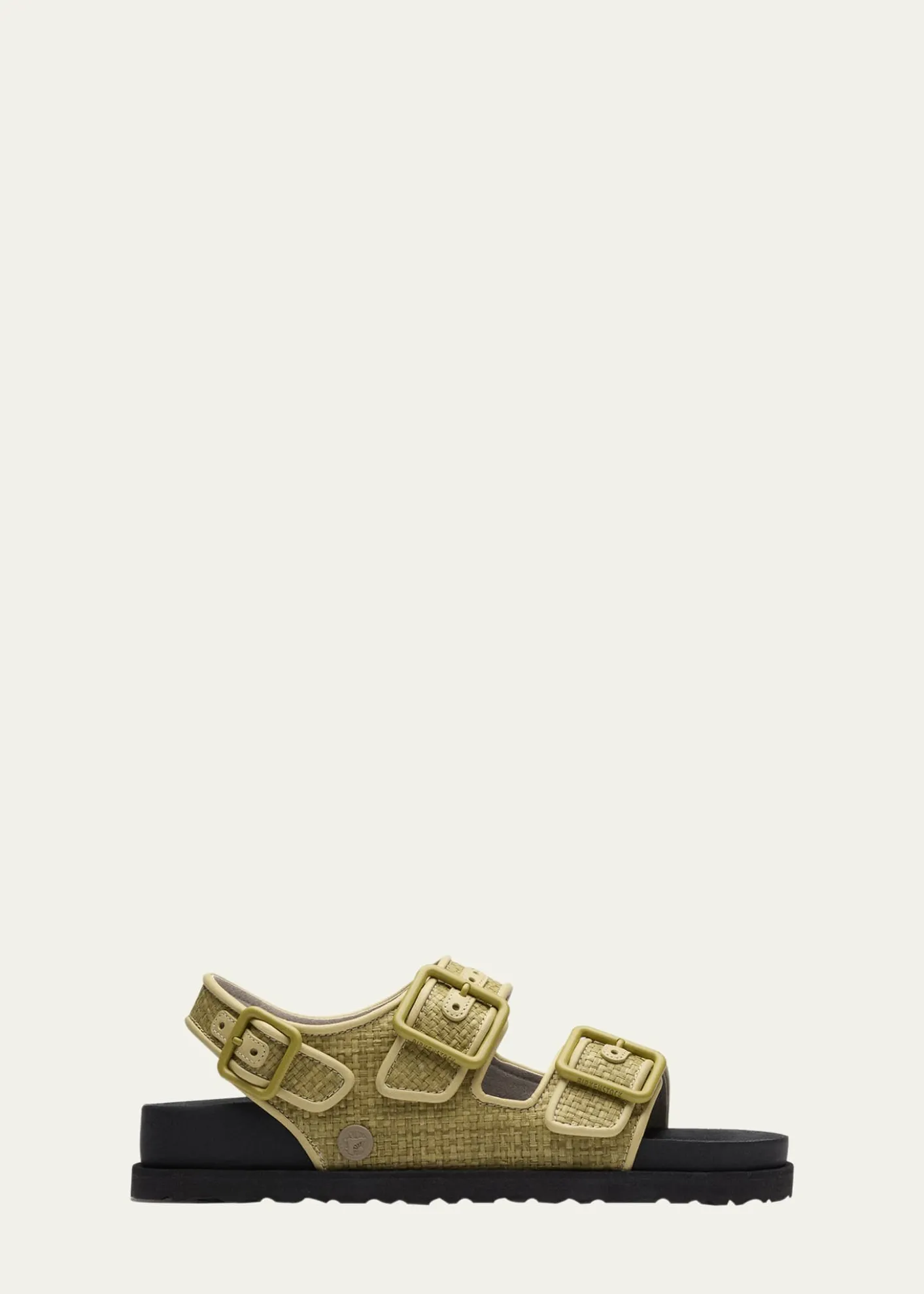 1774 BirkenstockMilano Raffia Dual-Buckle Slingback Sandals