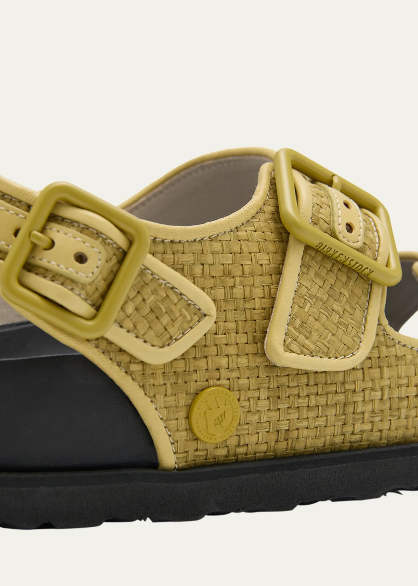 1774 BirkenstockMilano Raffia Dual-Buckle Slingback Sandals