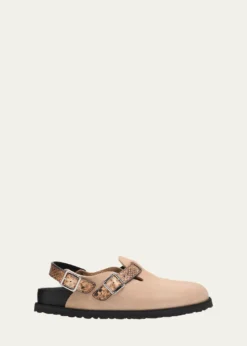 1774 BirkenstockTokio Mixed Leather Slingback Mules