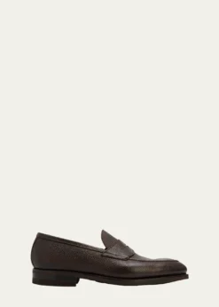BontoniMen's Principe Grain Loafer Pebble Rubber Sole