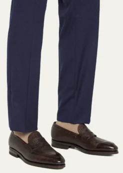 BontoniMen's Principe Grain Loafer Pebble Rubber Sole