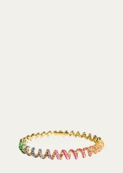 Boochier18K Yellow Gold Sapphire Rainbow Slinkee Bangle