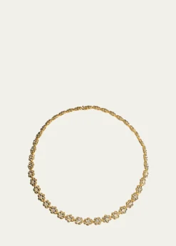 Boochier18K Yellow Gold Diamond Flower Puff Necklace