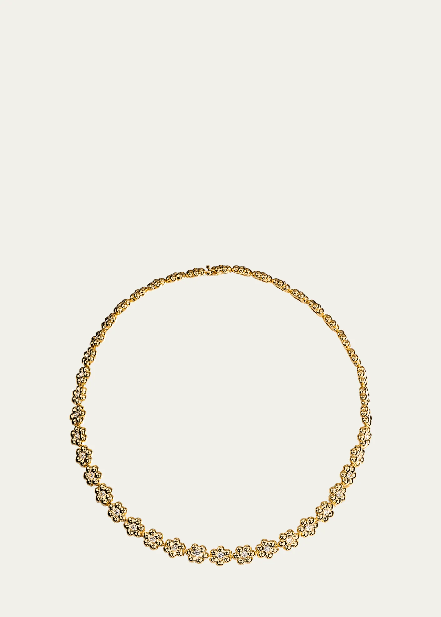 Boochier18K Yellow Gold Diamond Flower Puff Necklace