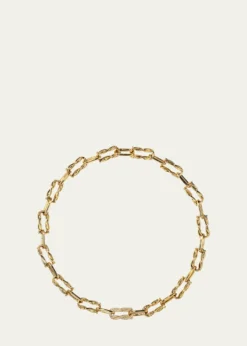 BoochierTies 18K Gold Single Diamond Pave Link Necklace