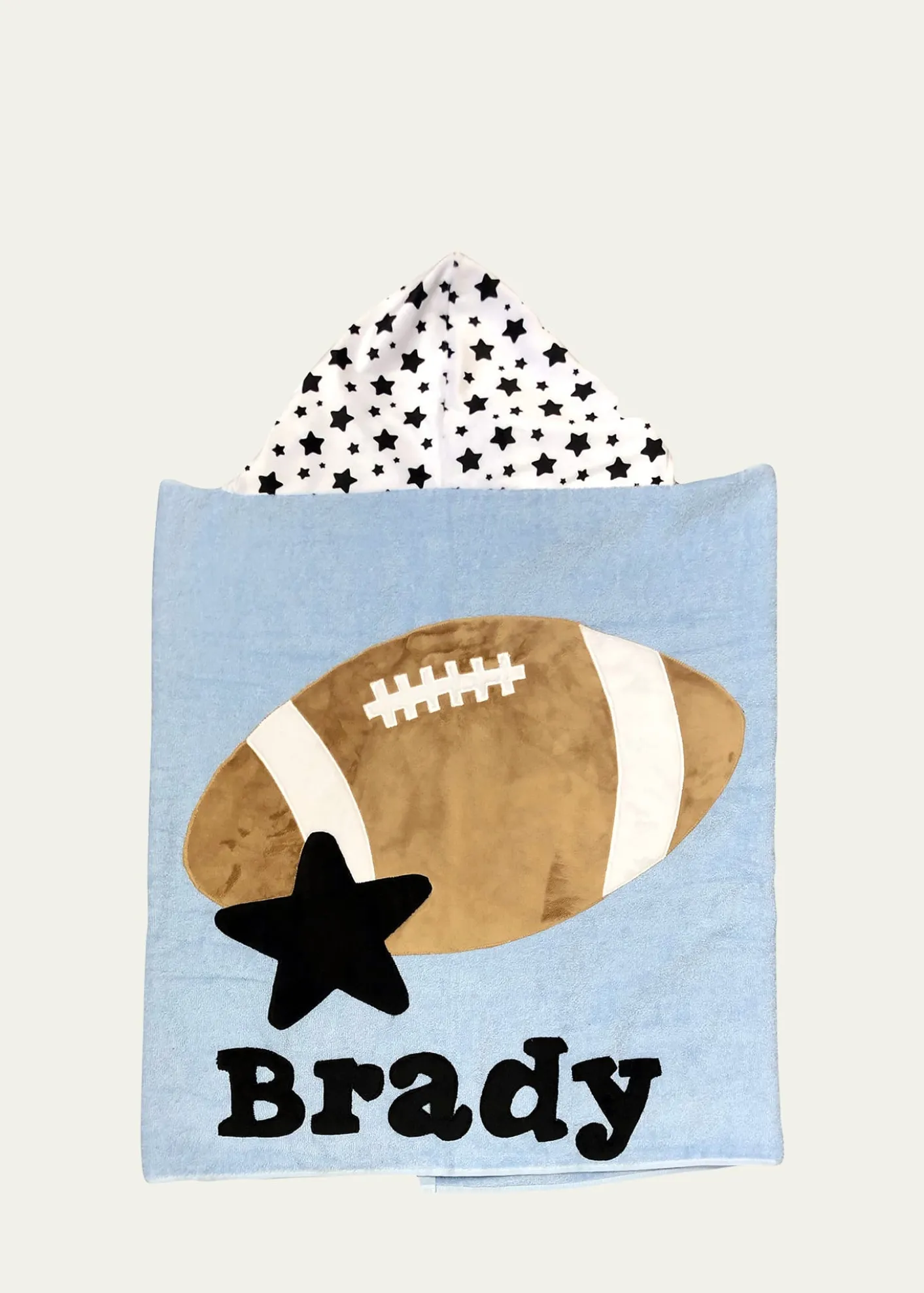 Boogie BabyKid's Football Star-Print Hooded Towel, Personalized