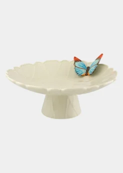 Bordallo Pinheiro"Cloudy Butterflies" Cake Plate by Claudia Schiffer, 15"