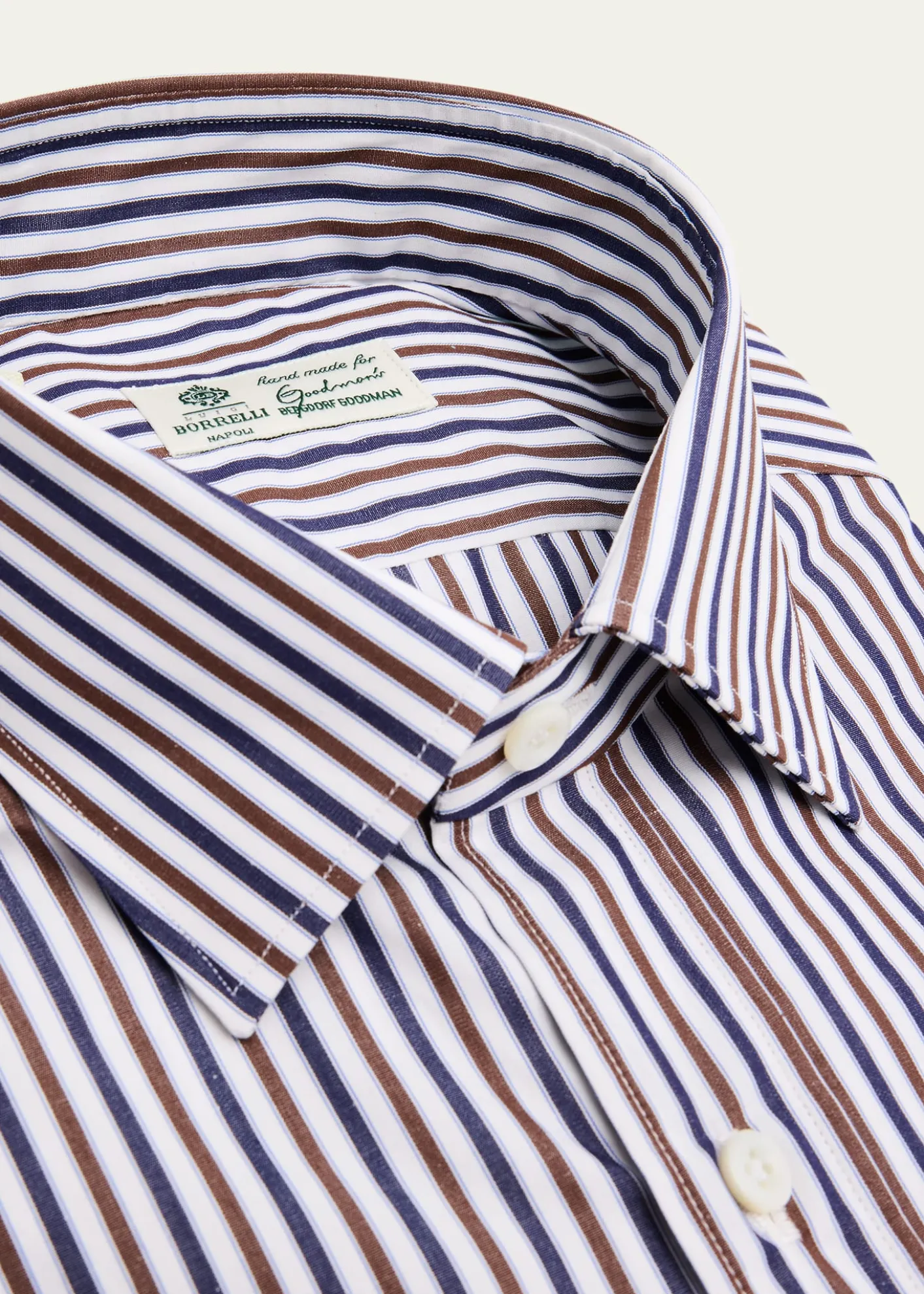 BorrelliMen's Bicolor Stripe Cotton Dress Shirt