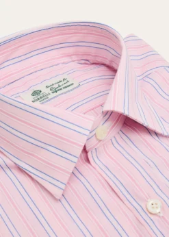 BorrelliMen's Cotton Fine-Stripe Point Collar Dress Shirt