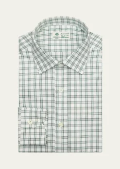 BorrelliMen's Cotton Multi-Plaid Point Collar Dress Shirt