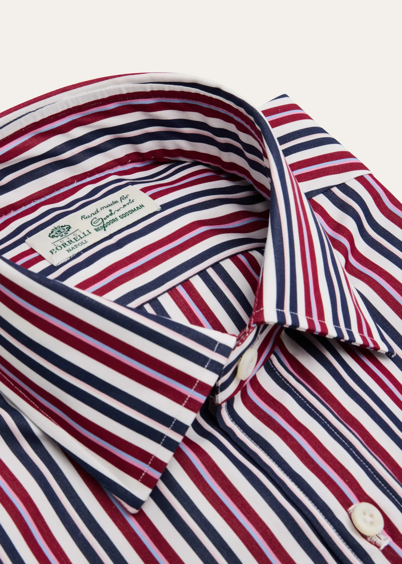 BorrelliMen's Cotton Bold Stripe Point Collar Dress Shirt