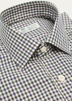 BorrelliMen's Cotton Multi-Check Point Collar Dress Shirt
