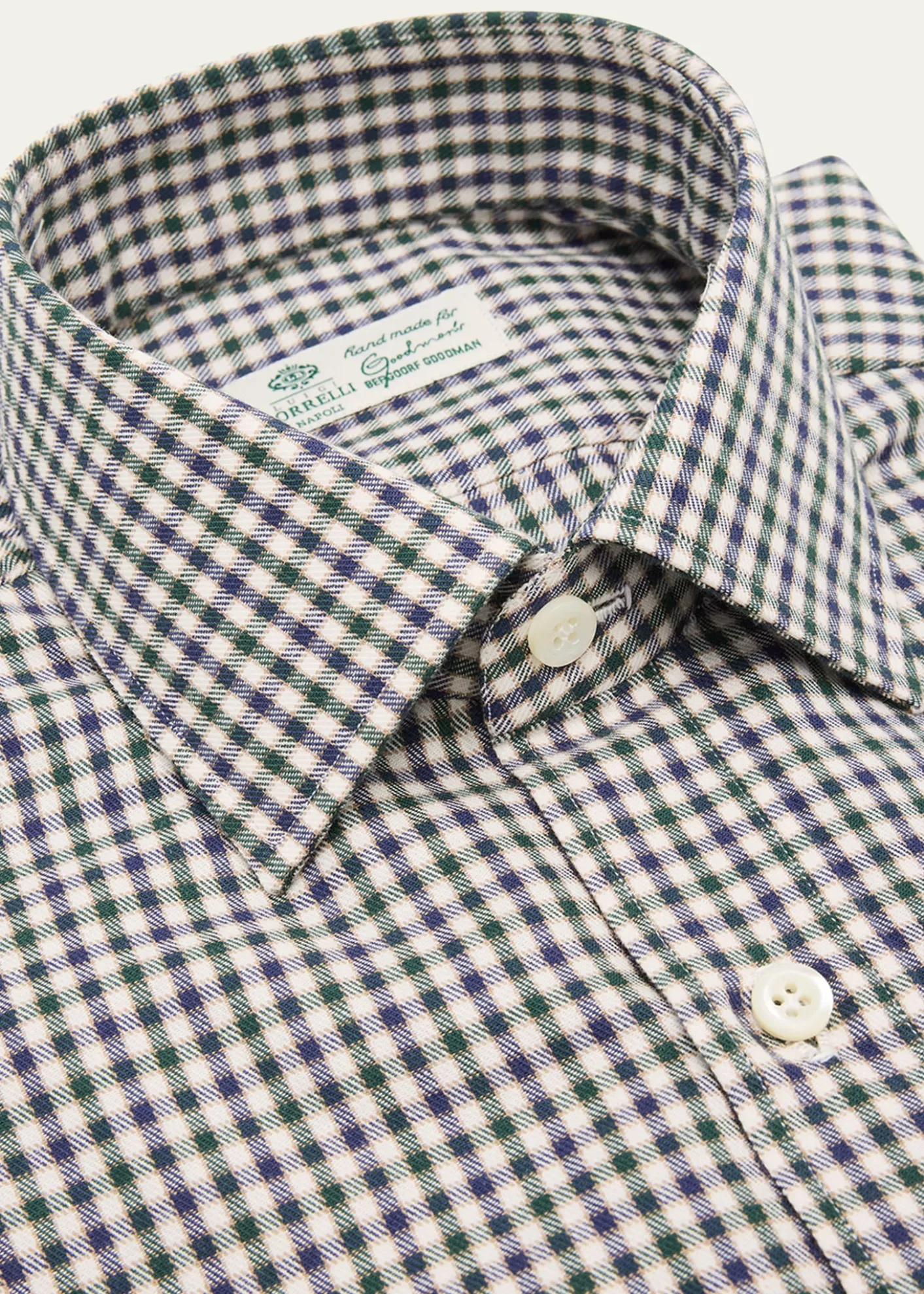 BorrelliMen's Cotton Multi-Check Point Collar Dress Shirt