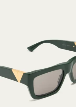 Bottega VenetaAcetate & Metal Rectangle Sunglasses