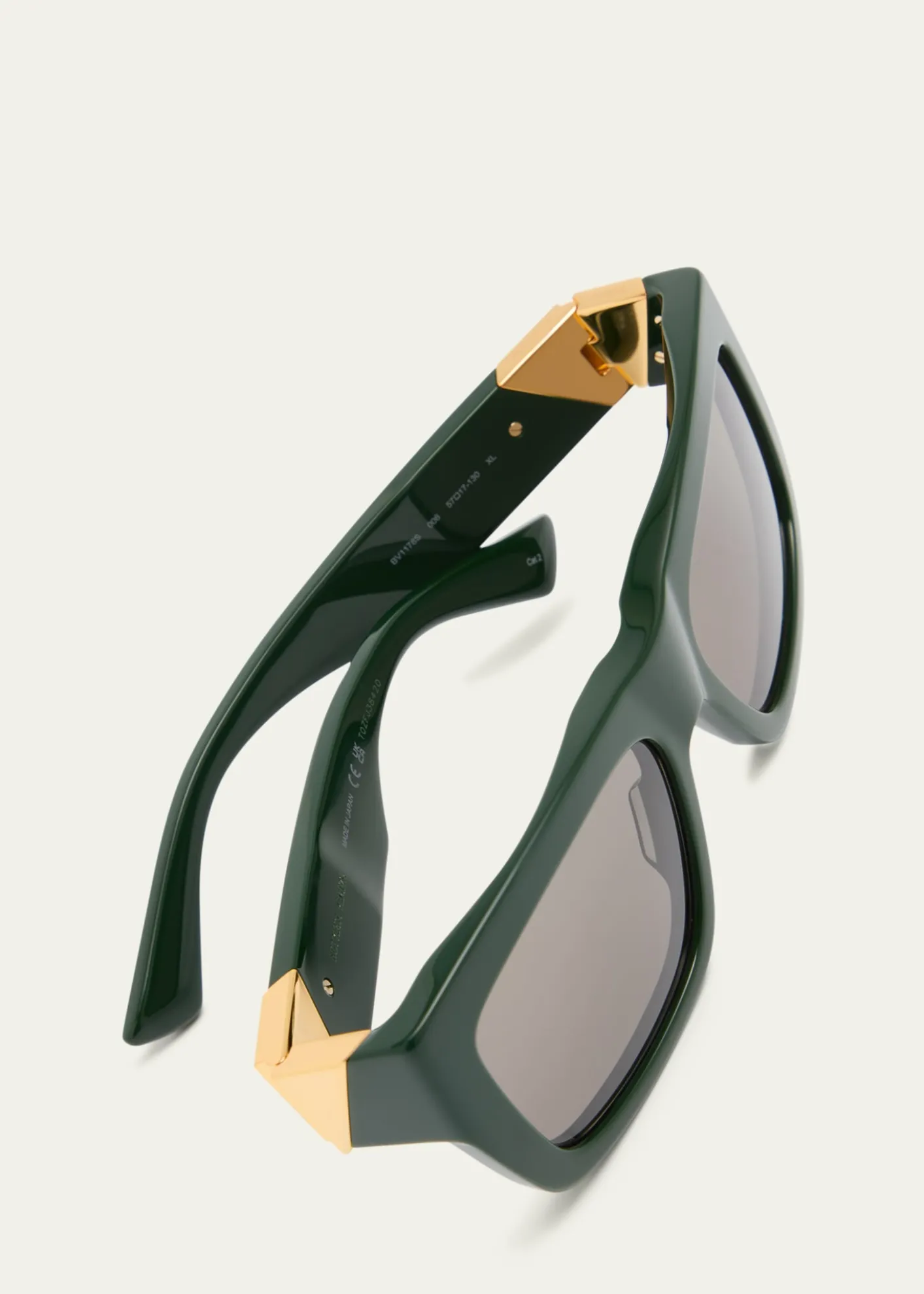 Bottega VenetaAcetate & Metal Rectangle Sunglasses