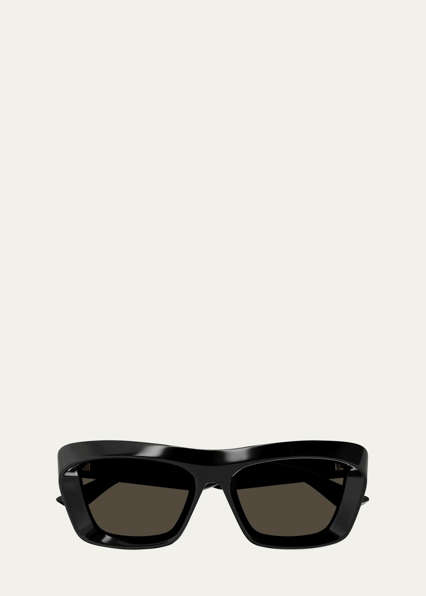 Bottega VenetaBeveled Acetate Rectangle Sunglasses