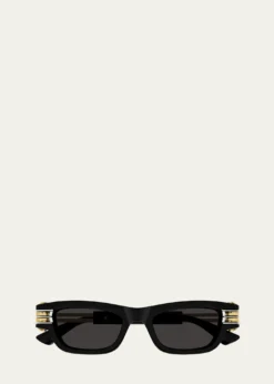 Bottega VenetaBolt Plastic Rectangle Sunglasses