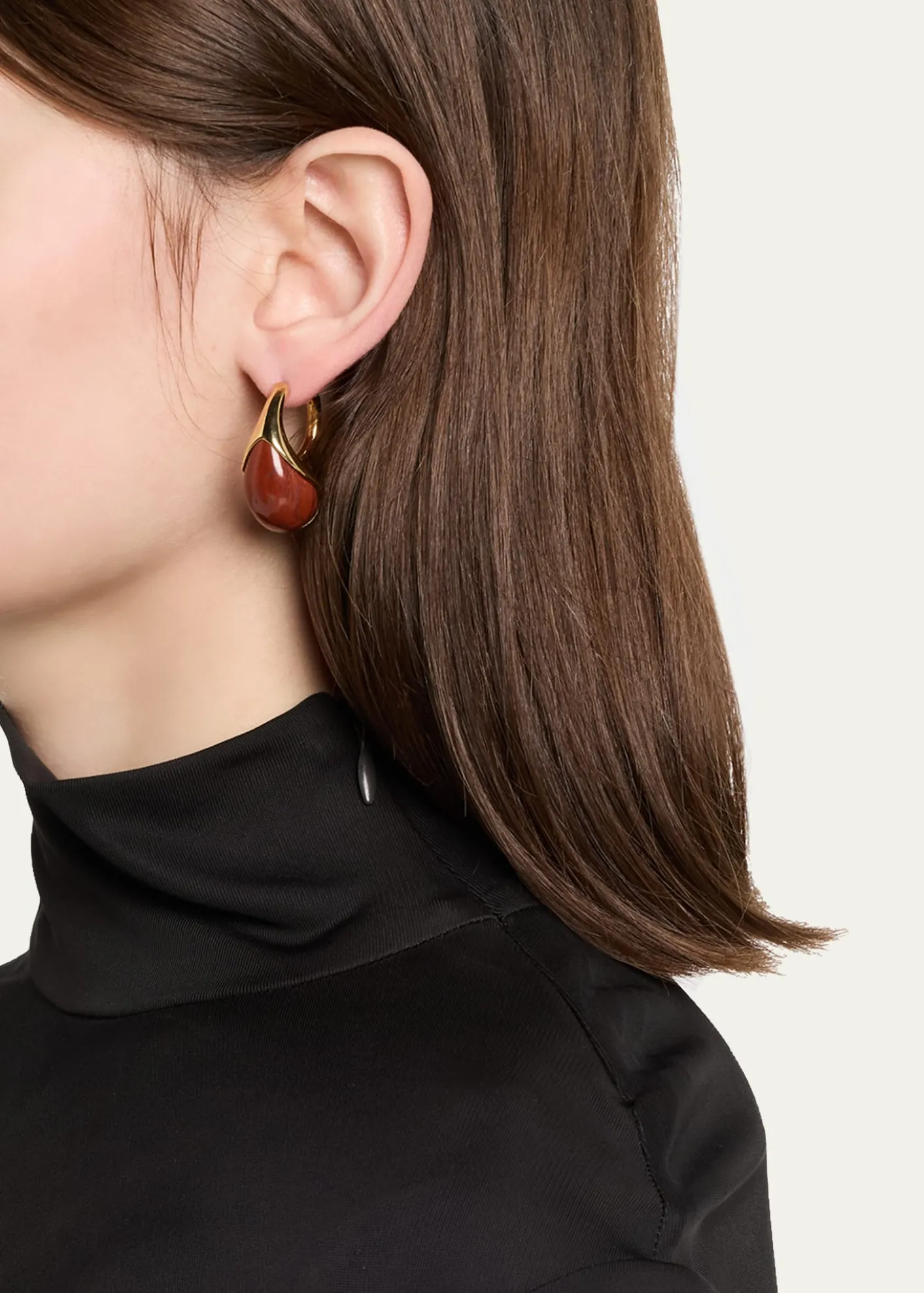 Bottega VenetaDrop Marble Earrings, Red