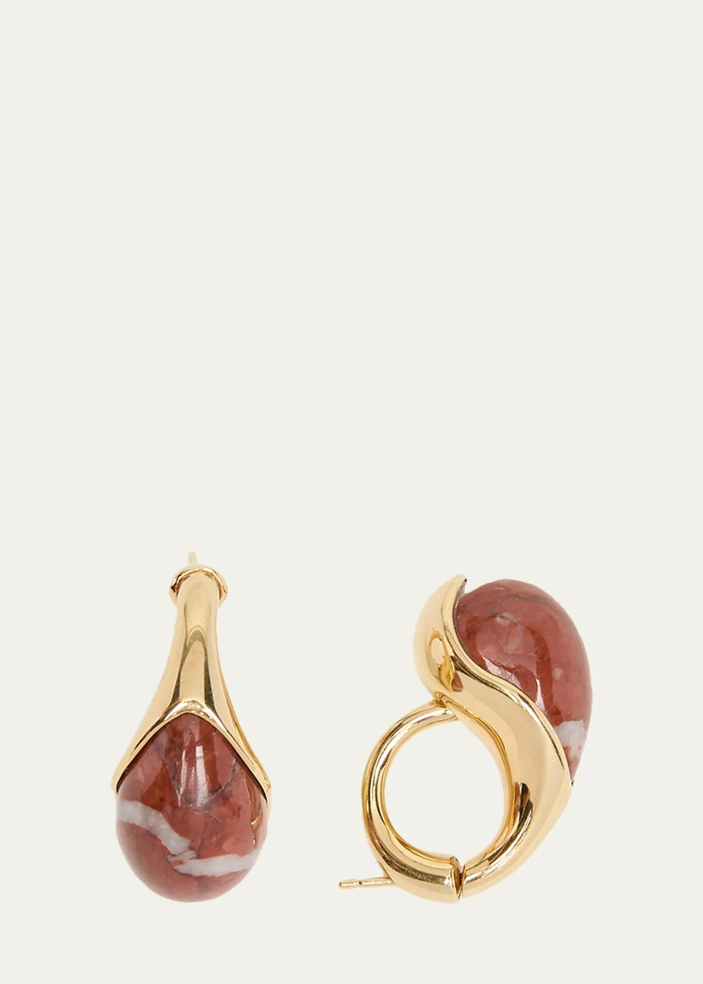 Bottega VenetaDrop Marble Earrings, Red