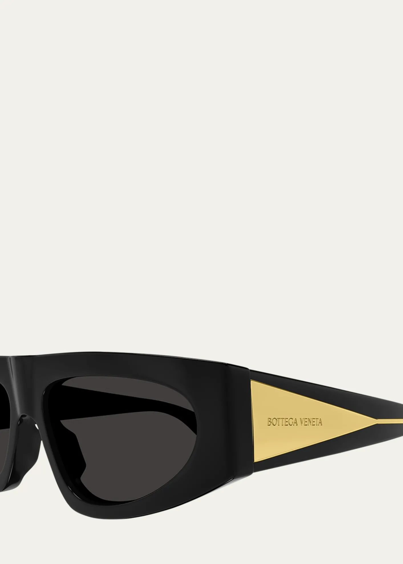Bottega VenetaEngraved Logo Acetate Rectangle Sunglasses