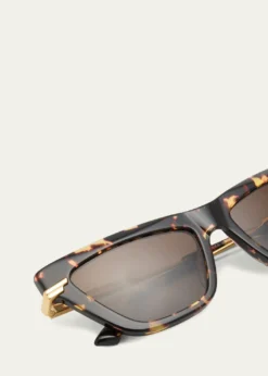 Bottega VenetaLogo Mixed-Media Cat-Eye Sunglasses