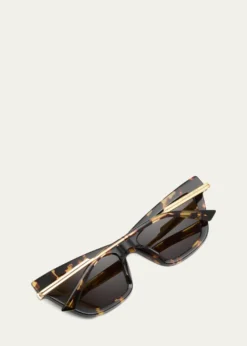 Bottega VenetaLogo Mixed-Media Cat-Eye Sunglasses