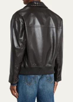 Bottega VenetaMen's Dark Brown Nappa Leather Blouson Jacket