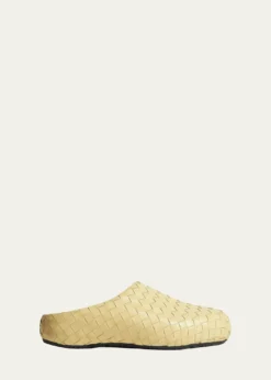 Bottega VenetaMen's Klog Intrecciato Leather Mules