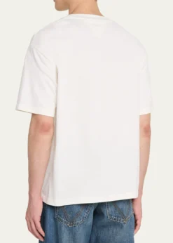 Bottega VenetaMen's Pima Cotton Jersey Intrecciato-Pocket T-Shirt