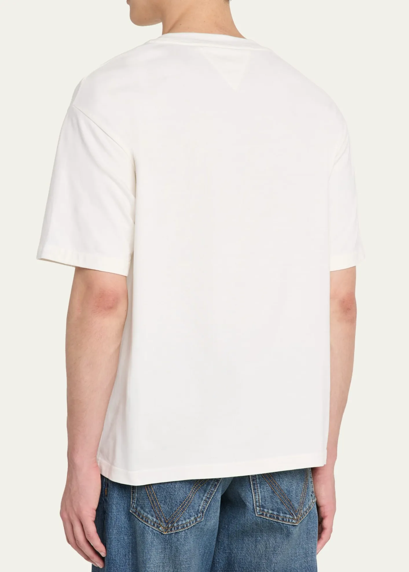 Bottega VenetaMen's Pima Cotton Jersey Intrecciato-Pocket T-Shirt