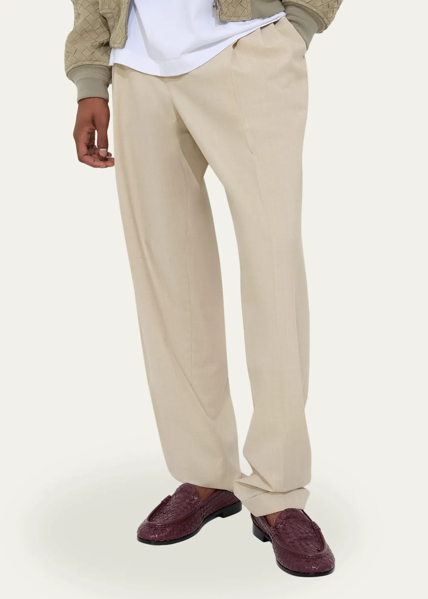 Bottega VenetaMen's Silenzio Intrecciato Napa Leather Loafers