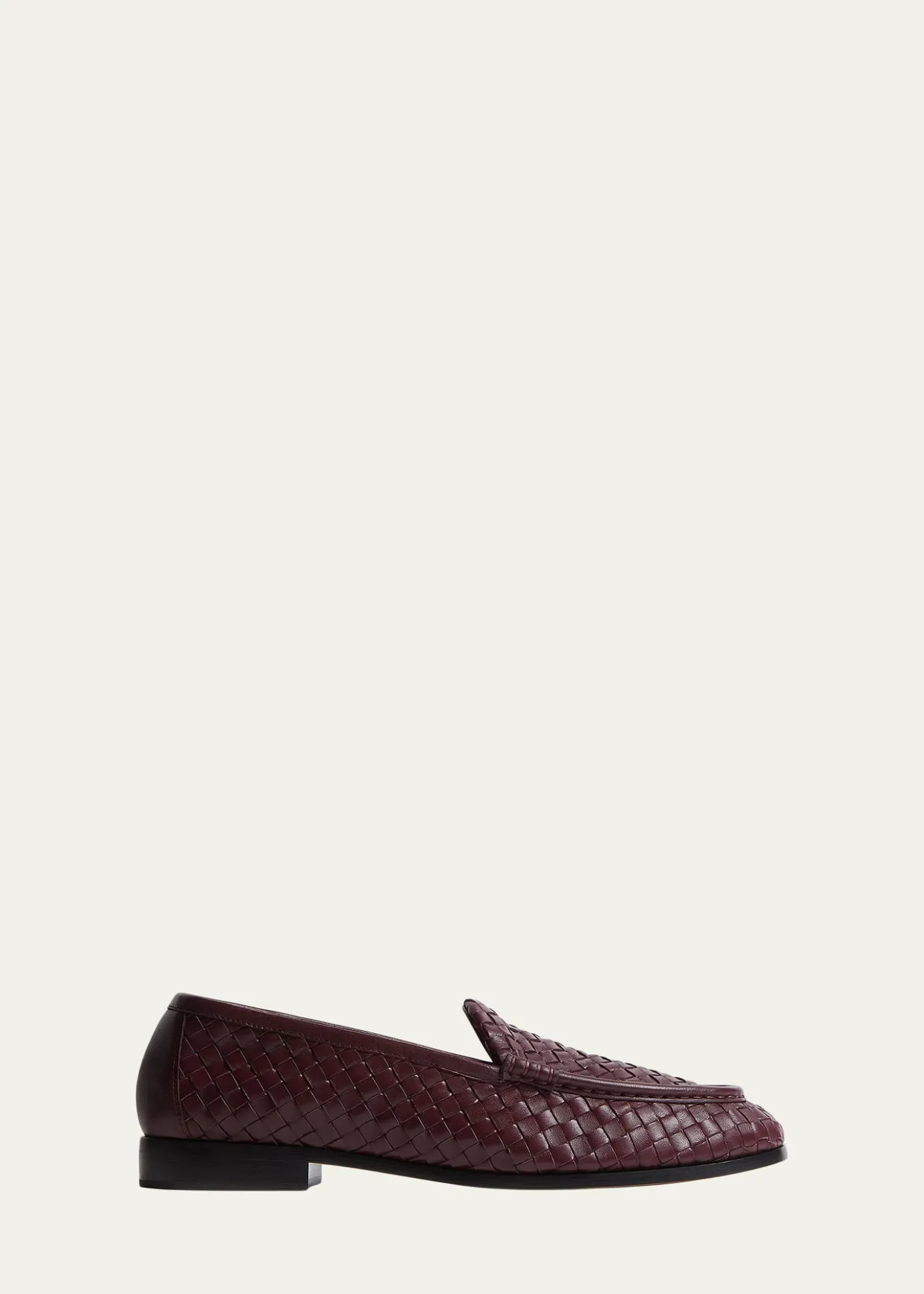 Bottega VenetaMen's Silenzio Intrecciato Napa Leather Loafers