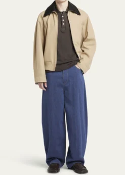 Bottega VenetaMen's Wide-Leg Drill Trousers