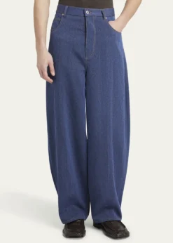 Bottega VenetaMen's Wide-Leg Drill Trousers